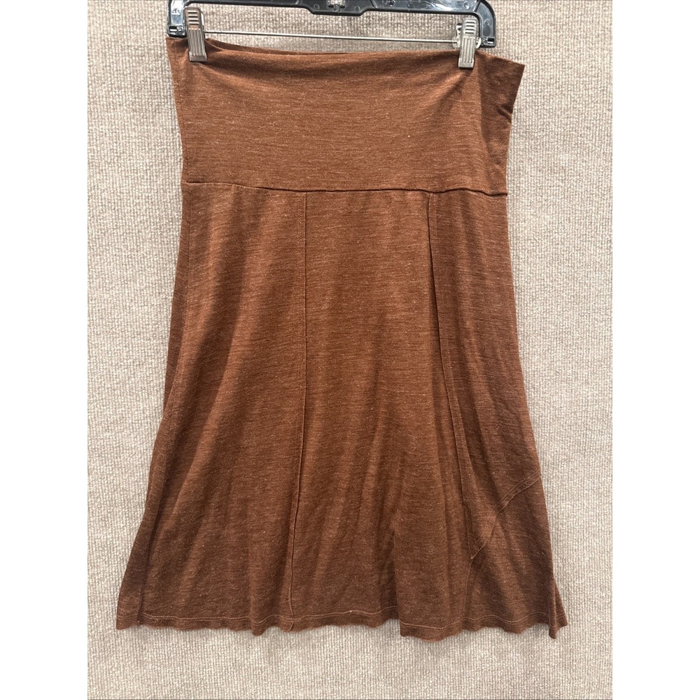 PrAna Lightweight Women's Fold Over Waist Pull On Midi Skirt, Wool Blend Size M - Picture 6 of 8